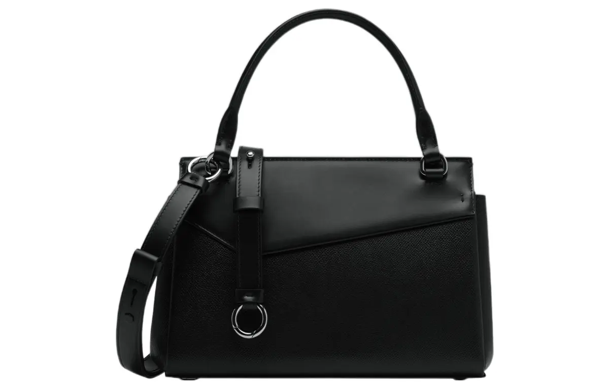 Maison Margiela Snatched Calfskin Shoulder Bag, Crossbody Bag, Handbag Small Women's Black