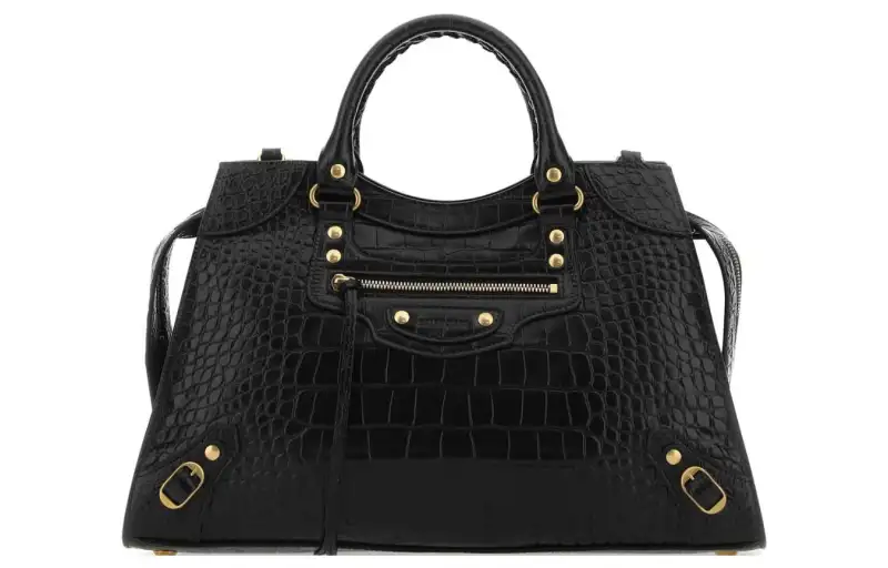 Balenciaga Calfskin With Lambskin Tote Bag, Shopping Bag, Handbag Women's Black