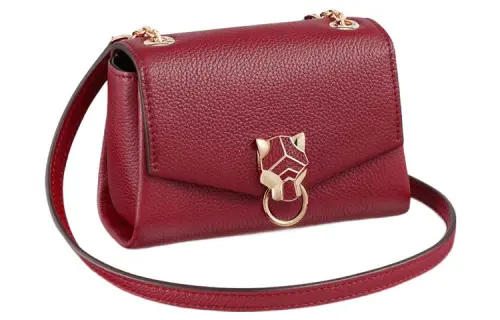 CARTIER PANTHÈRE Calfskin Shoulder Bag, Crossbody Bag Extra Small Women's Burgundy