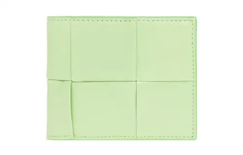 Bottega Veneta Calfskin Wallet, Card Holder Men's Light Green
