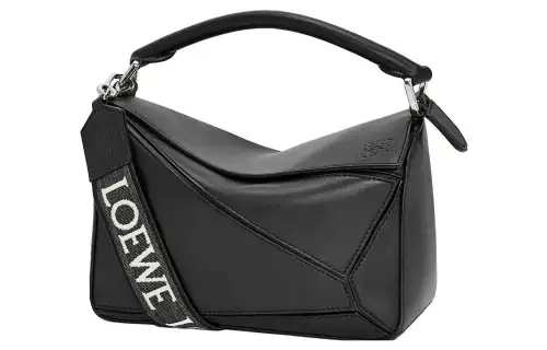 LOEWE Puzzle Cow Leather Shoulder Bag, Crossbody Bag, Handbag Small Women's Black