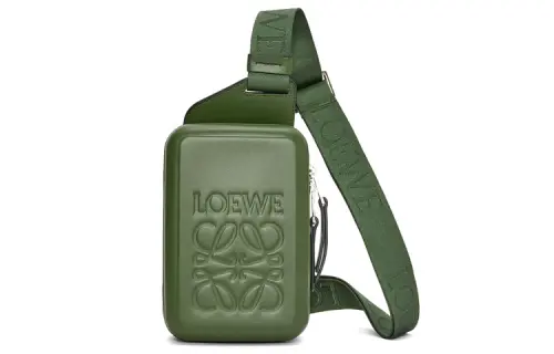 LOEWE Smooth Cow Leather Shoulder Bag, Crossbody Bag Regular Men's Hunter Green