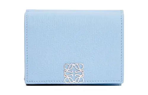 LOEWE Anagram Calfskin Wallet Women's Blue