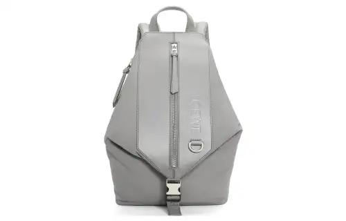 LOEWE Nylon With Cow Leather Backpack Small Men's Gray