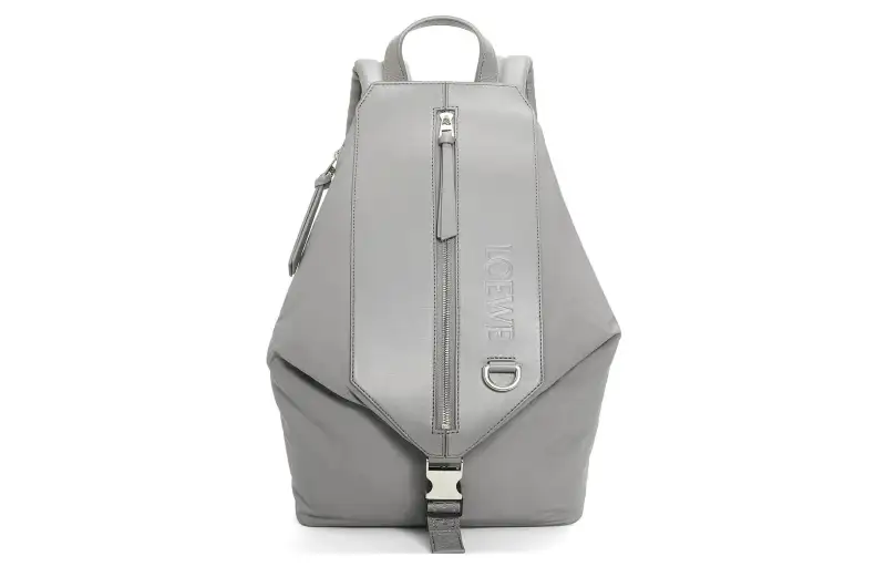 LOEWE Nylon With Cow Leather Backpack Small Men's Gray