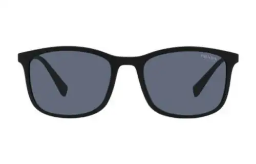 PRADA Nylon Irregular Shape Sunglasses Men's Black