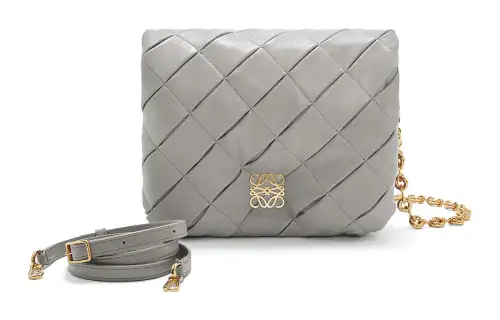 LOEWE Bright Nappa Sheepskin Shoulder Bag, Crossbody Bag Regular Women's Gray
