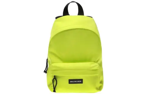 Balenciaga Canvas Backpack Unisex Neon Yellow