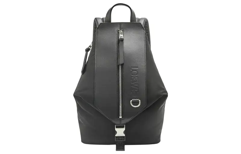 LOEWE Nylon With Cow Leather Backpack Small Men's Black