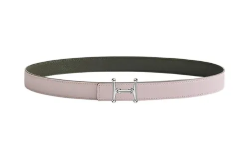 HERMES Calfskin Leather Belts Women's Pink Width 24mm