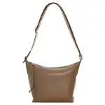 LOEWE Cubi Soft Smooth Cow Leather With Jacquard Fabric Shoulder Bag, Crossbody Bag Small Men's Winter Brown