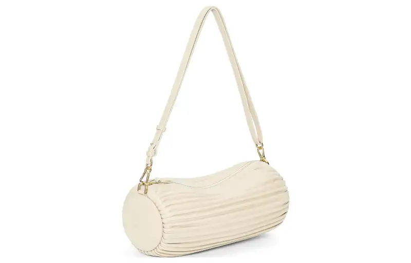 LOEWE Crinkle Nappa Sheep Leather Handbag, Shoulder Bag Women's White