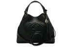 GUCCI Leather Shoulder Bag, Crossbody Bag, Handbag Regular Women's Black