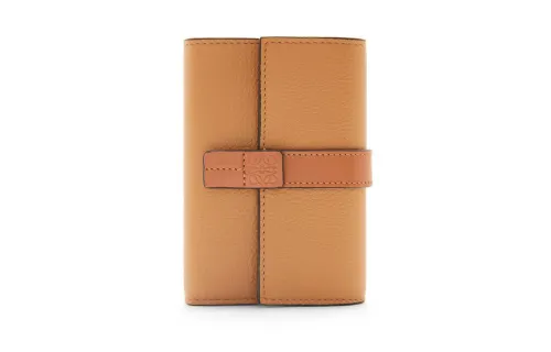 LOEWE Grain Cow Leather Wallet Small Women's Toffee/Tan