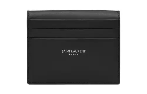 SAINT LAURENT Smooth Calfskin Card Holder Men's Black