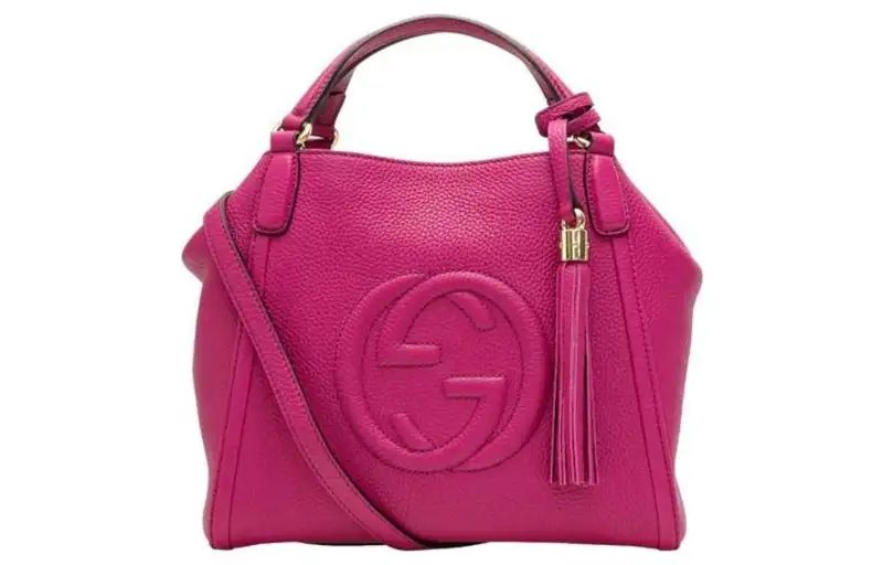 GUCCI Leather Shoulder Bag, Crossbody Bag, Handbag Regular Women's Pink