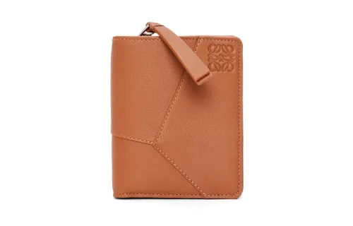 LOEWE Puzzle Calfskin Wallet Women's Tan