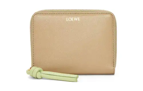LOEWE Nappa Cow Leather Wallet Women's Clay Green/Lime Green