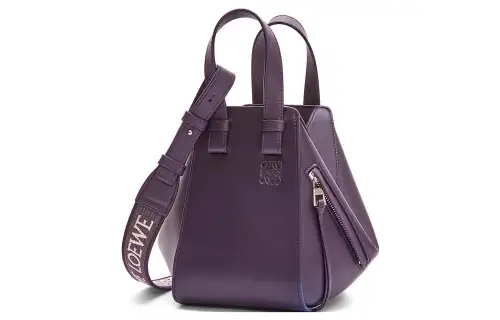 LOEWE Hammock Calfskin Shoulder Bag, Crossbody Bag, Handbag Regular Women's Dark Purple Red
