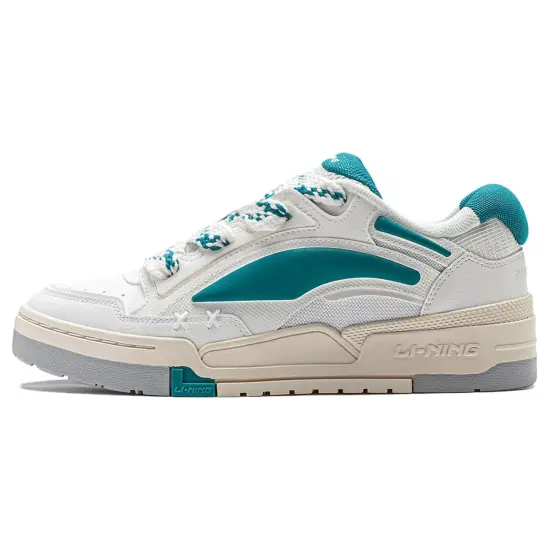 LINING Journey V2 Skateboard Shoes Men Low-Top White/Cyan/Green