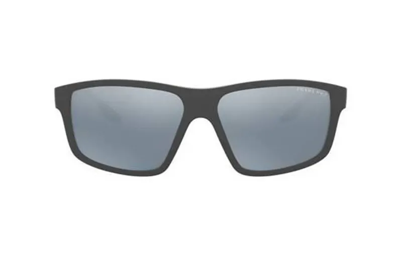 PRADA Plastic Irregular Shape Sunglasses Men's Gray