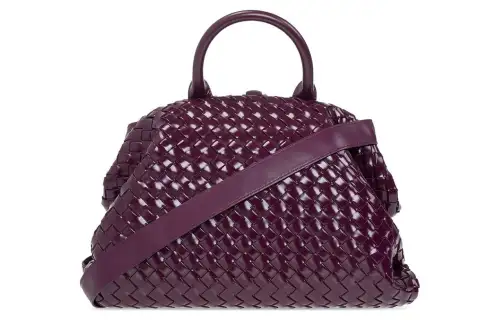 Bottega Veneta Calfskin Shoulder Bag, Crossbody Bag, Handbag Medium Women's Purple