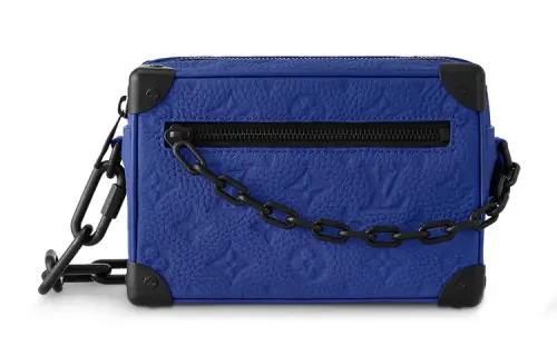 LOUIS VUITTON SOFT TRUNK Leather With Cow Leather Trim Box Bag, Shoulder Bag, Crossbody Bag Mini Men's Dark Blue
