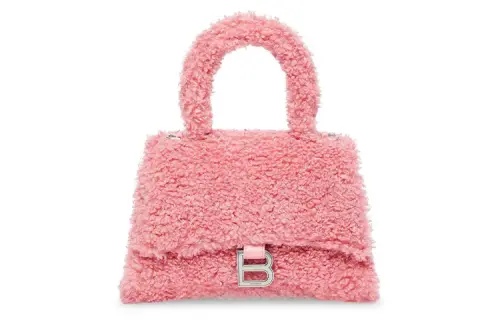 Balenciaga Hourglass Sheepskin With Polyester Shoulder Bag, Crossbody Bag, Handbag Regular Women's Pink