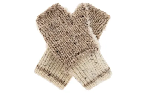 Bottega Veneta Knit Gloves Unisex Beige