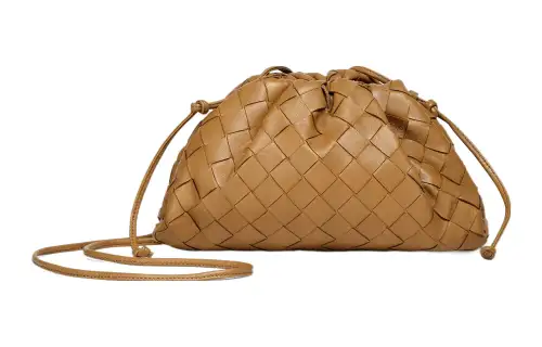 Bottega Veneta POUCH Cloud Bag Sheepskin Clutch Mini Women's Caramel