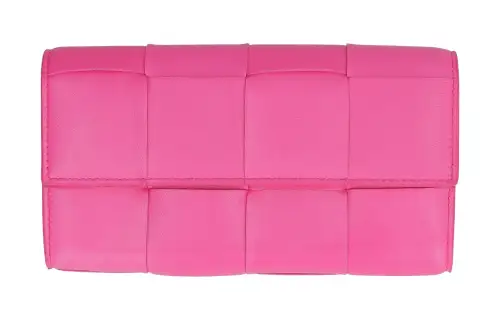 Bottega Veneta Lambskin With Calfskin Wallet Women's Pink