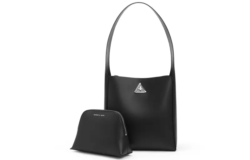 CHARLES&KEITH Pu HOBO Bag, Tote Bag, Shopping Bag, Shoulder Bag Medium Women's Multicolor