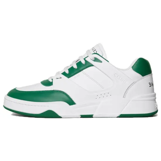 CELINE Skateboard Shoes Men Low-Top White Green