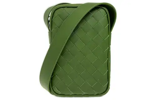 Bottega Veneta Cow Leather Cell Phone Pouch, Shoulder Bag, Crossbody Bag Regular Women's Dark Green