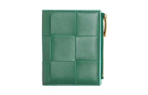 Bottega Veneta CASSETTE Calfskin Wallet Small Women's Mint Green