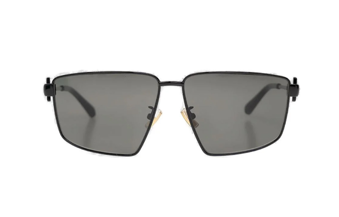 Bottega Veneta Metal Irregular Shape Sunglasses Unisex Black