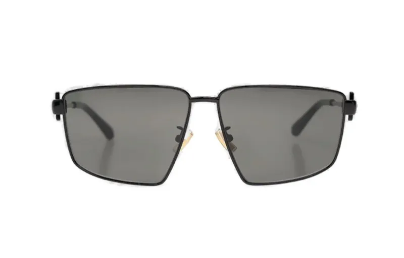 Bottega Veneta Metal Irregular Shape Sunglasses Unisex Black