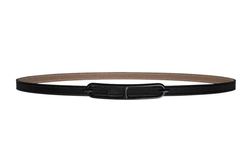 HERMES Roulis Metal Calfskin Leather Belts Women's Width 1.3cm