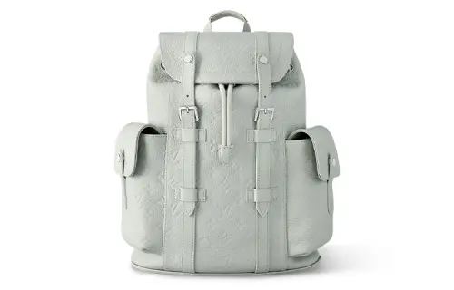 LOUIS VUITTON CHRISTOPHER Leather With Cow Leather Trim Backpack Small Men's Gray Green