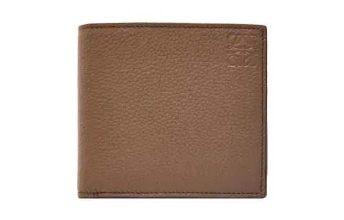 LOEWE Soft Grain Cow Leather Wallet Small Men's Winter Brown