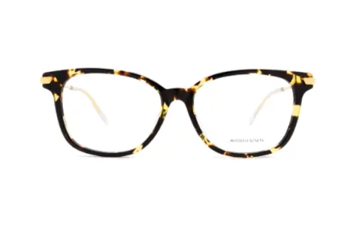 Bottega Veneta Metal Acetate Irregular Shape Eyeglass Frames Women's Black
