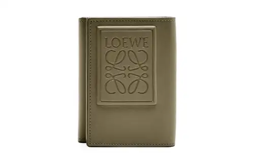LOEWE Satin Calfskin Wallet Men's Khaki Green
