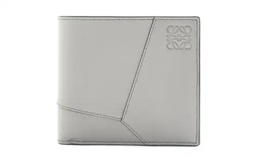LOEWE Puzzle Calfskin Wallet Men's Gray