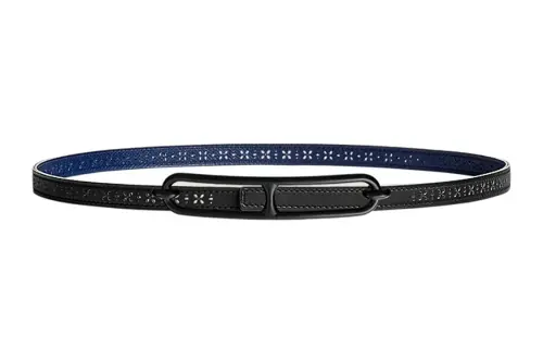 HERMES Roulis Metal Calfskin Leather Belts Women's Width 1.3cm