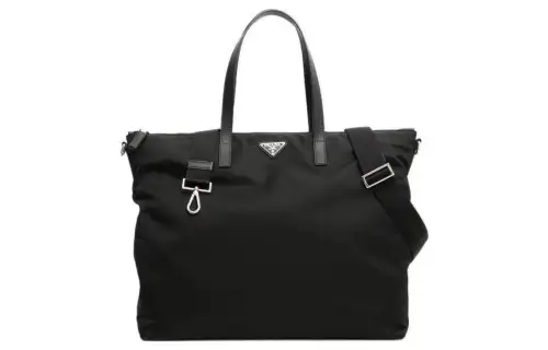 PRADA Saffiano Fabric Crossbody Handbag Men's Black