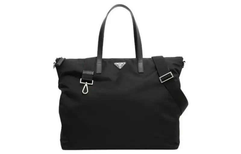 PRADA Saffiano Fabric Crossbody Handbag Men's Black