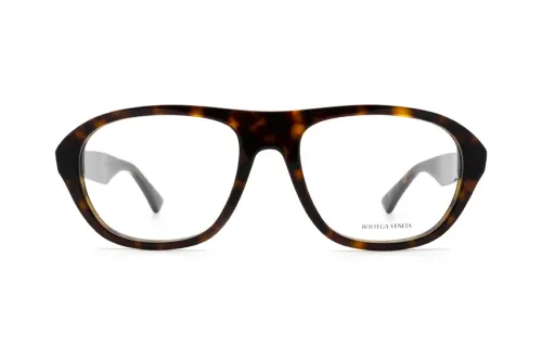Bottega Veneta Acetate Irregular Shape Eyeglass Frames Men's Tortoiseshell