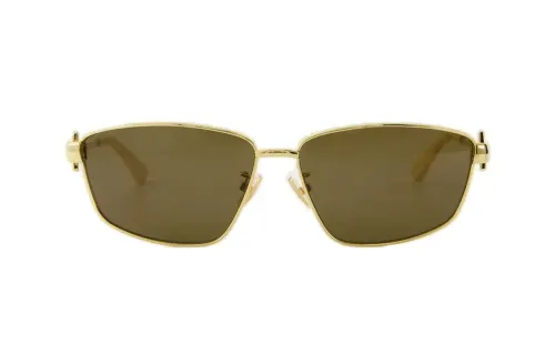 Bottega Veneta Metal Irregular Shape Sunglasses Women's Gold