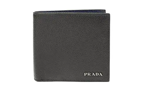 PRADA Calfskin Wallet Men's Black