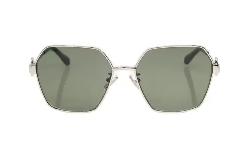 Bottega Veneta Metal Irregular Shape Sunglasses Unisex Silver